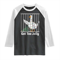 Funny Goose Christmas Raglan Shirt Got Too Jolly - Wonder Print Shop
