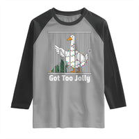 Funny Goose Christmas Raglan Shirt Got Too Jolly - Wonder Print Shop