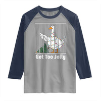 Funny Goose Christmas Raglan Shirt Got Too Jolly - Wonder Print Shop
