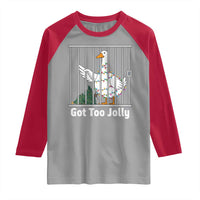 Funny Goose Christmas Raglan Shirt Got Too Jolly - Wonder Print Shop