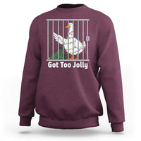 Funny Goose Christmas Sweatshirt Got Too Jolly - Wonder Print Shop