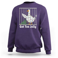 Funny Goose Christmas Sweatshirt Got Too Jolly - Wonder Print Shop