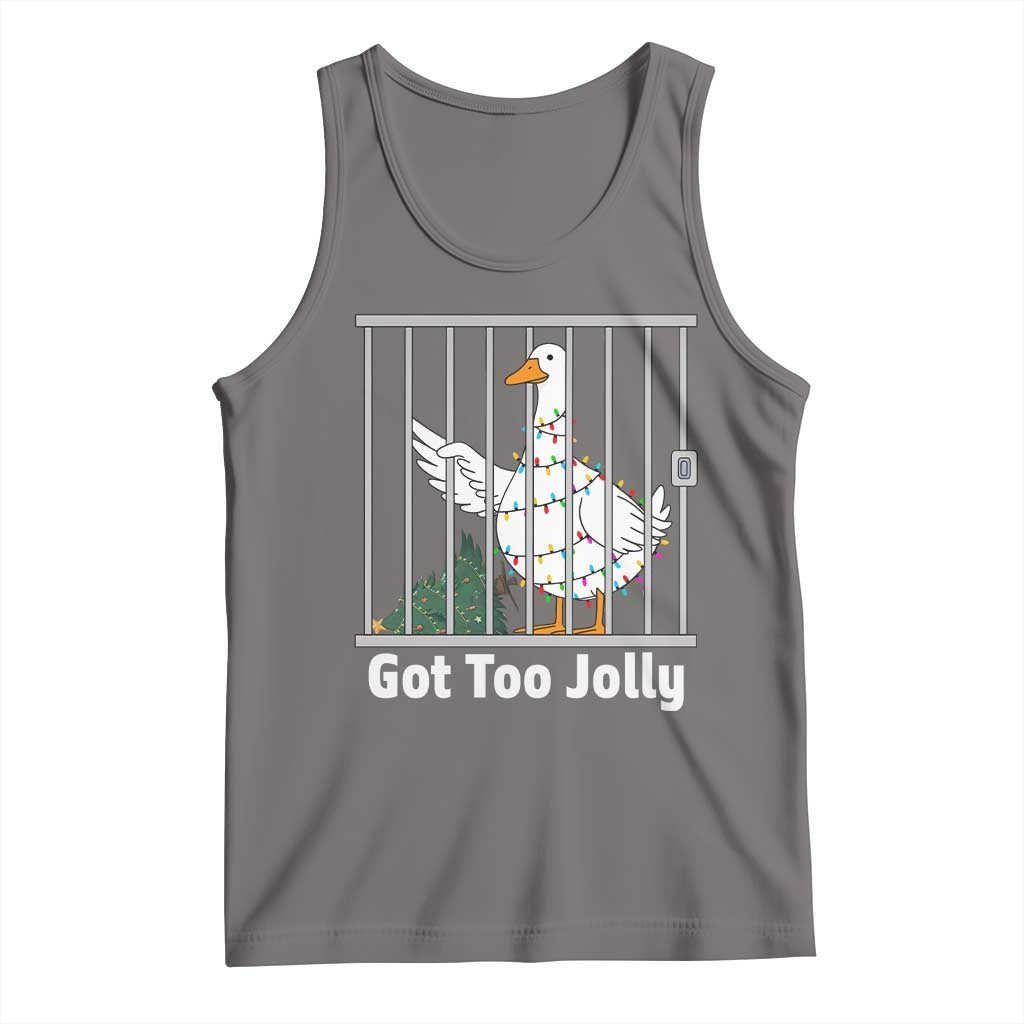 Funny Goose Christmas Tank Top Got Too Jolly - Wonder Print Shop