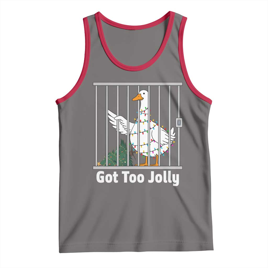Funny Goose Christmas Tank Top Got Too Jolly - Wonder Print Shop