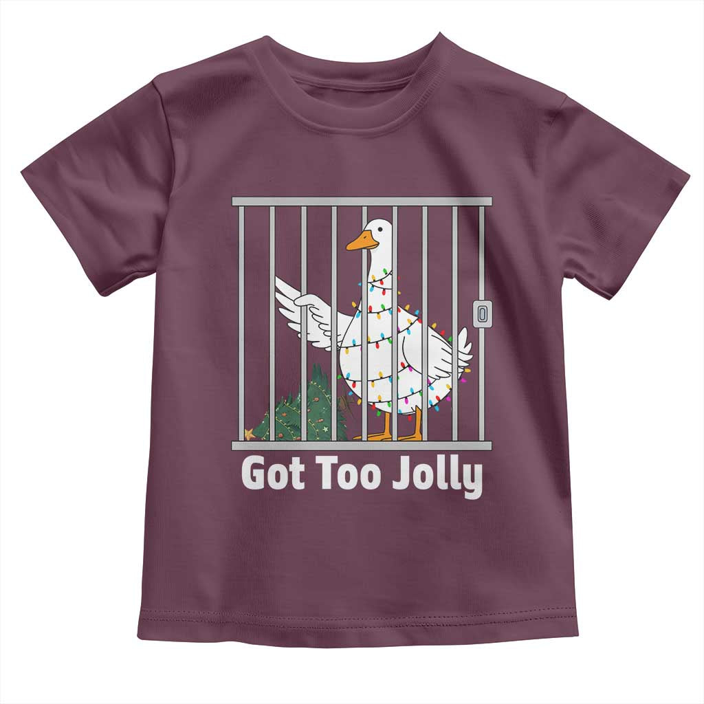 Funny Goose Christmas Toddler T Shirt Got Too Jolly - Wonder Print Shop
