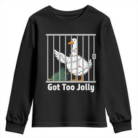 Funny Goose Christmas Youth Sweatshirt Got Too Jolly - Wonder Print Shop