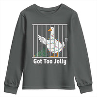 Funny Goose Christmas Youth Sweatshirt Got Too Jolly - Wonder Print Shop