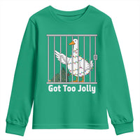 Funny Goose Christmas Youth Sweatshirt Got Too Jolly - Wonder Print Shop