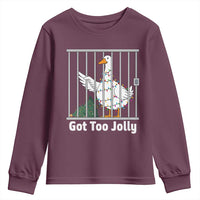 Funny Goose Christmas Youth Sweatshirt Got Too Jolly - Wonder Print Shop