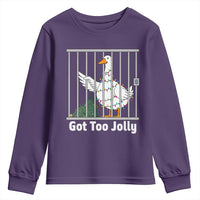 Funny Goose Christmas Youth Sweatshirt Got Too Jolly - Wonder Print Shop