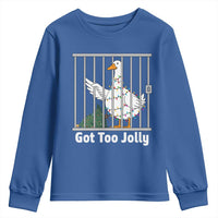 Funny Goose Christmas Youth Sweatshirt Got Too Jolly - Wonder Print Shop