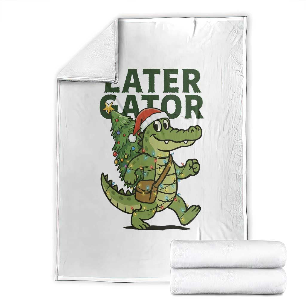 Funny Alligator Christmas Throw Blanket Lator Gator - Wonder Print Shop