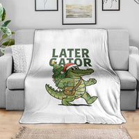 Funny Alligator Christmas Throw Blanket Lator Gator - Wonder Print Shop