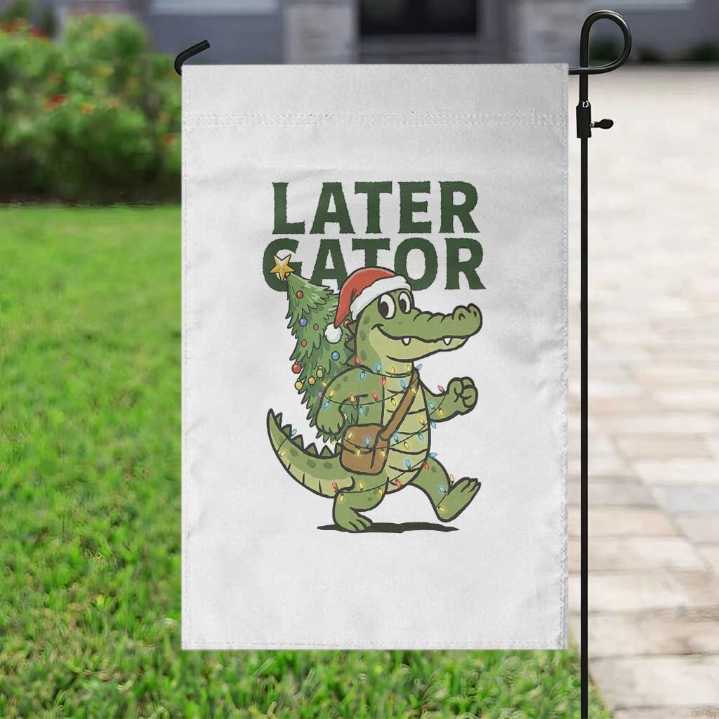 Funny Alligator Christmas Garden Flag Lator Gator - Wonder Print Shop
