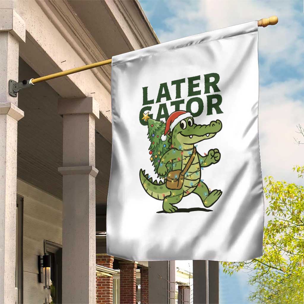 Funny Alligator Christmas Garden Flag Lator Gator - Wonder Print Shop