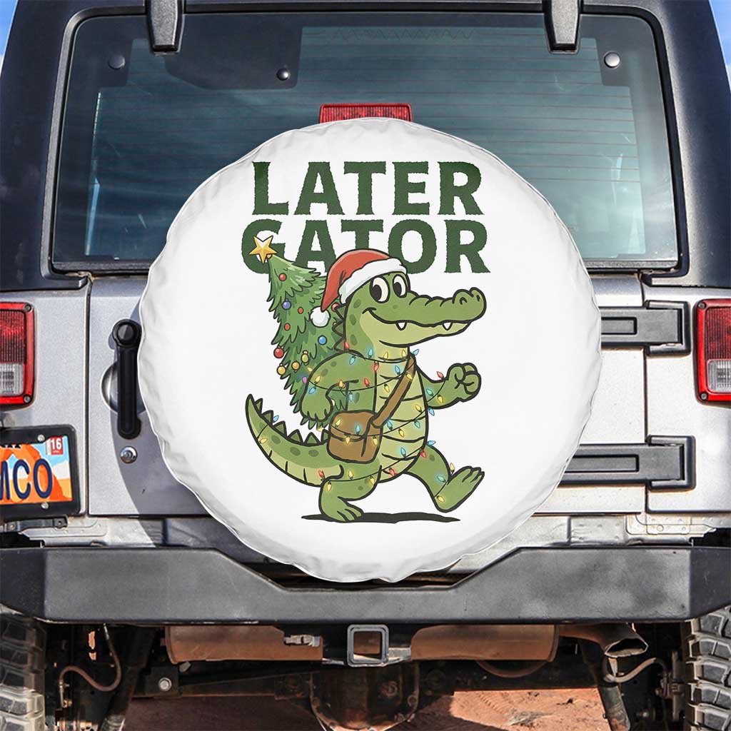 Funny Alligator Christmas Spare Tire Cover Lator Gator - Wonder Print Shop