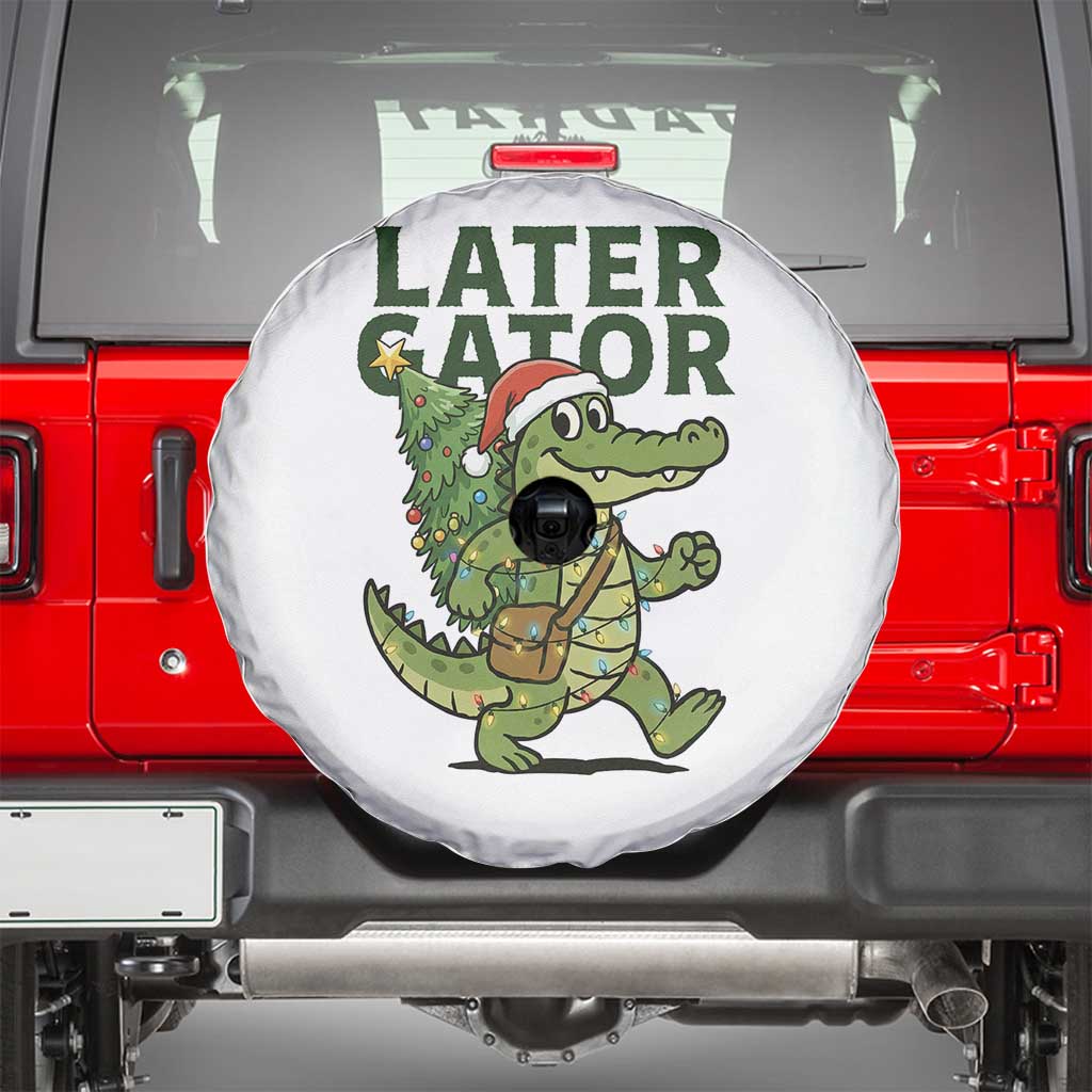 Funny Alligator Christmas Spare Tire Cover Lator Gator - Wonder Print Shop