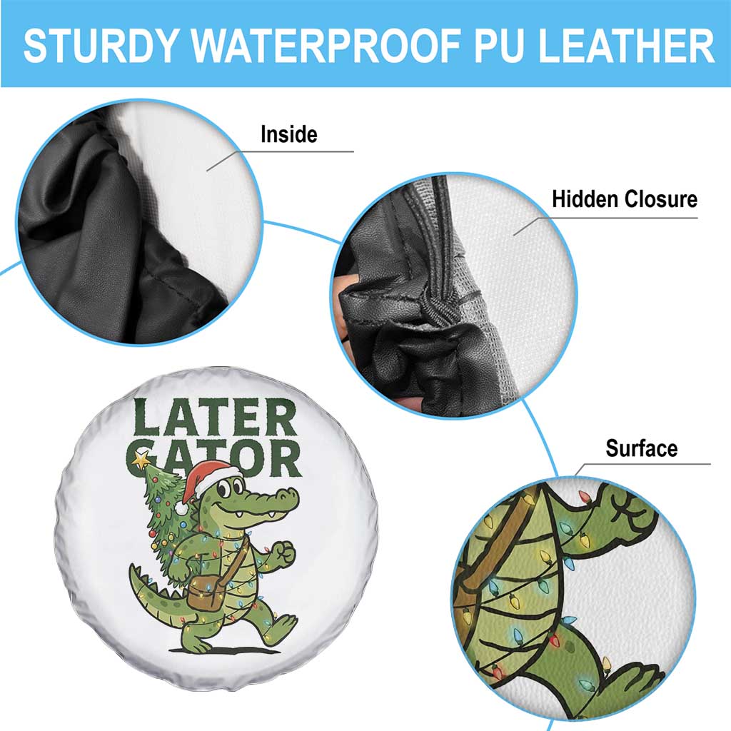 Funny Alligator Christmas Spare Tire Cover Lator Gator - Wonder Print Shop