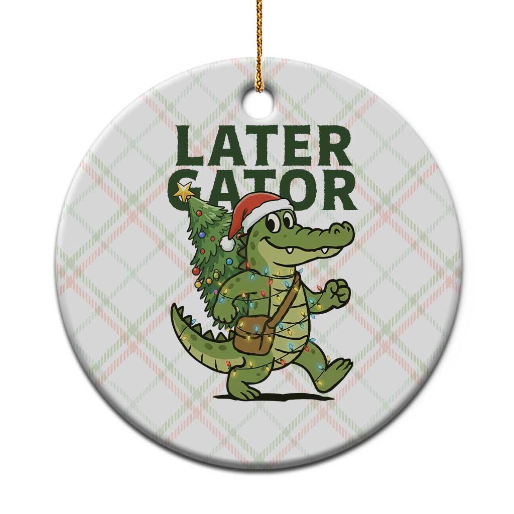 Funny Alligator Christmas Ceramic Ornament Lator Gator - Wonder Print Shop