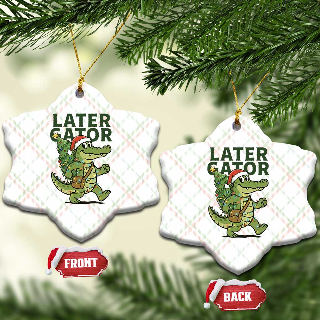 Funny Alligator Christmas Ceramic Ornament Lator Gator - Wonder Print Shop