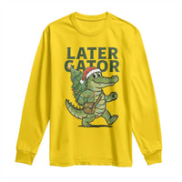 Funny Alligator Christmas Long Sleeve Shirt Lator Gator - Wonder Print Shop