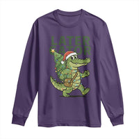 Funny Alligator Christmas Long Sleeve Shirt Lator Gator - Wonder Print Shop