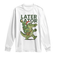 Funny Alligator Christmas Long Sleeve Shirt Lator Gator - Wonder Print Shop