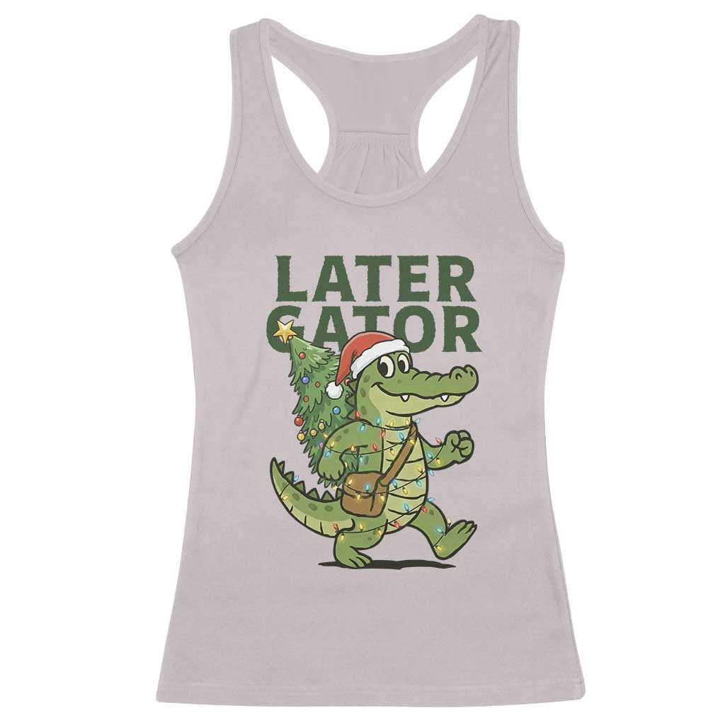 Funny Alligator Christmas Racerback Tank Top Lator Gator - Wonder Print Shop