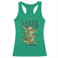 Funny Alligator Christmas Racerback Tank Top Lator Gator - Wonder Print Shop