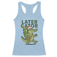 Funny Alligator Christmas Racerback Tank Top Lator Gator - Wonder Print Shop