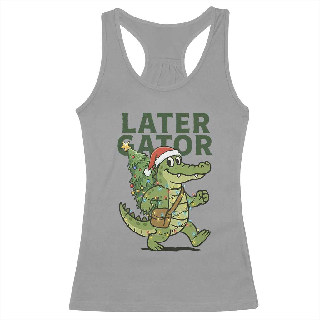 Funny Alligator Christmas Racerback Tank Top Lator Gator - Wonder Print Shop