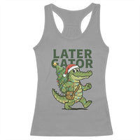 Funny Alligator Christmas Racerback Tank Top Lator Gator - Wonder Print Shop