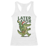 Funny Alligator Christmas Racerback Tank Top Lator Gator - Wonder Print Shop