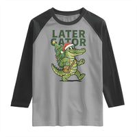 Funny Alligator Christmas Raglan Shirt Lator Gator - Wonder Print Shop