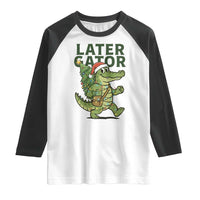 Funny Alligator Christmas Raglan Shirt Lator Gator - Wonder Print Shop