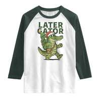 Funny Alligator Christmas Raglan Shirt Lator Gator - Wonder Print Shop