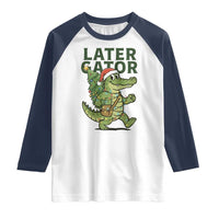 Funny Alligator Christmas Raglan Shirt Lator Gator - Wonder Print Shop