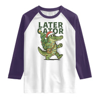 Funny Alligator Christmas Raglan Shirt Lator Gator - Wonder Print Shop