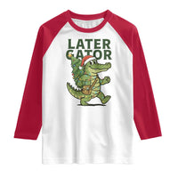 Funny Alligator Christmas Raglan Shirt Lator Gator - Wonder Print Shop