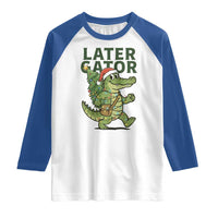 Funny Alligator Christmas Raglan Shirt Lator Gator - Wonder Print Shop