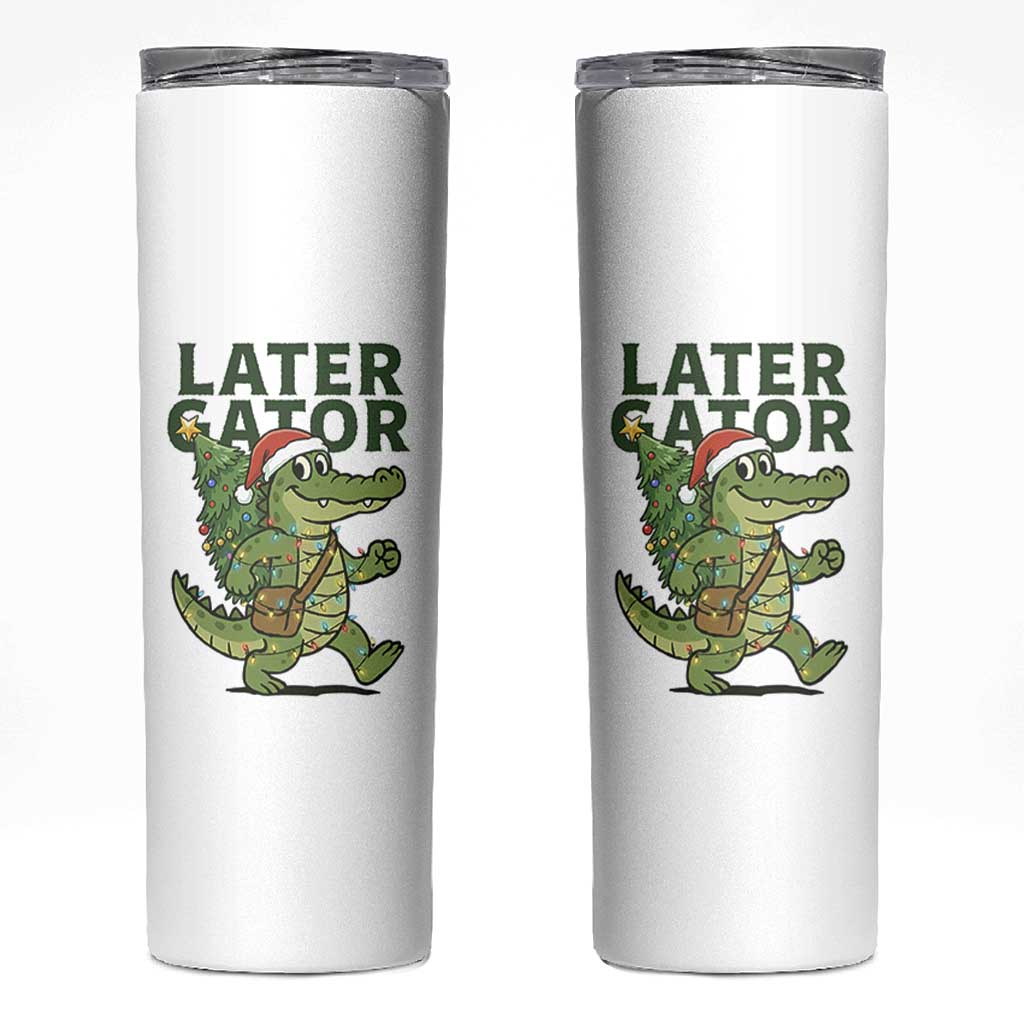 Funny Alligator Christmas Skinny Tumbler Lator Gator - Wonder Print Shop