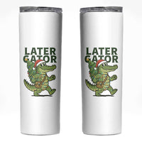 Funny Alligator Christmas Skinny Tumbler Lator Gator - Wonder Print Shop