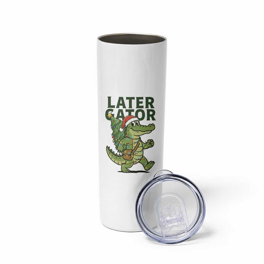 Funny Alligator Christmas Skinny Tumbler Lator Gator - Wonder Print Shop