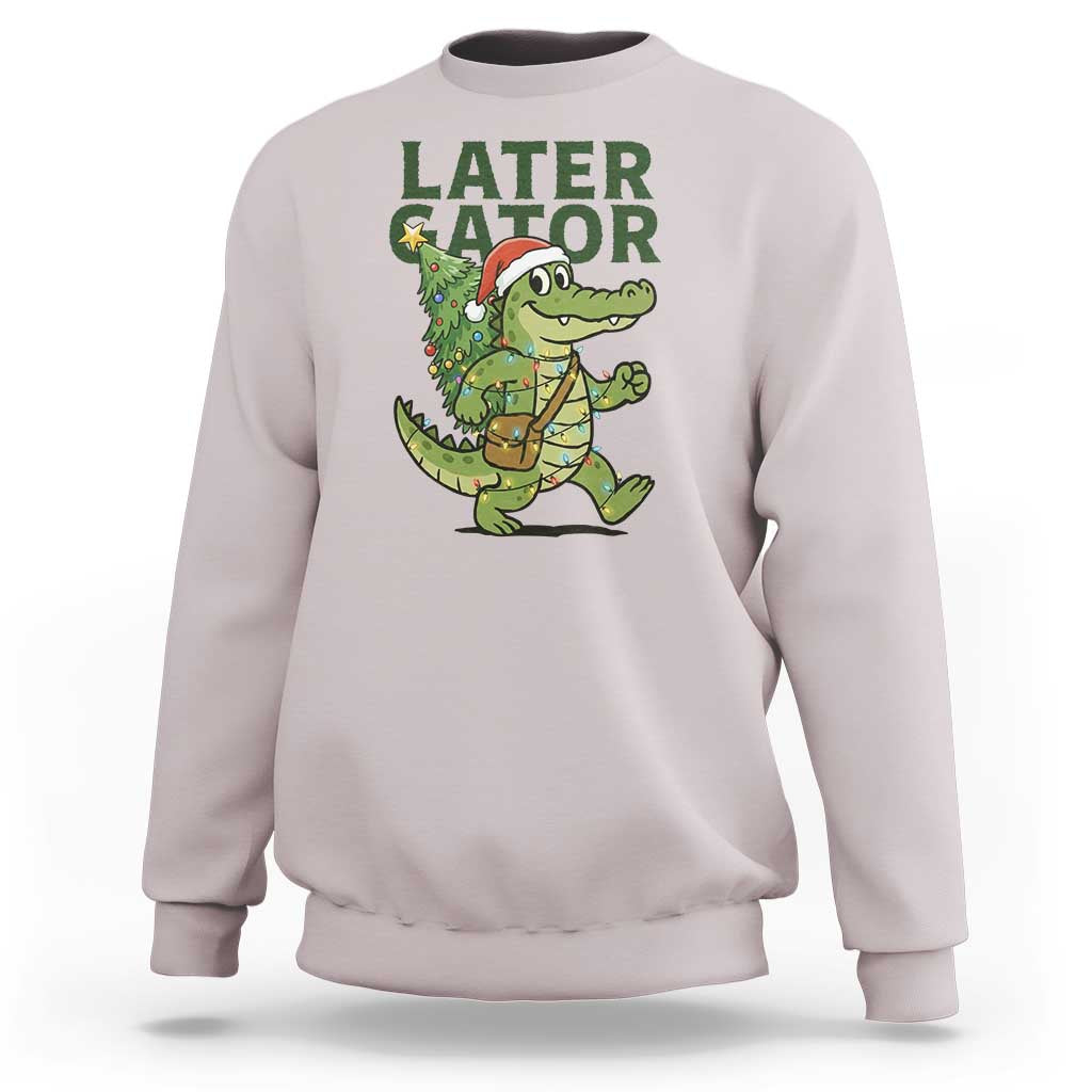Funny Alligator Christmas Sweatshirt Lator Gator - Wonder Print Shop