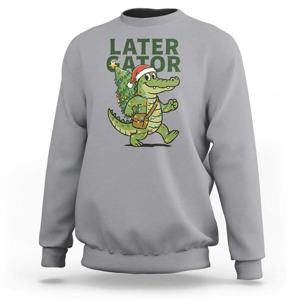 Funny Alligator Christmas Sweatshirt Lator Gator - Wonder Print Shop