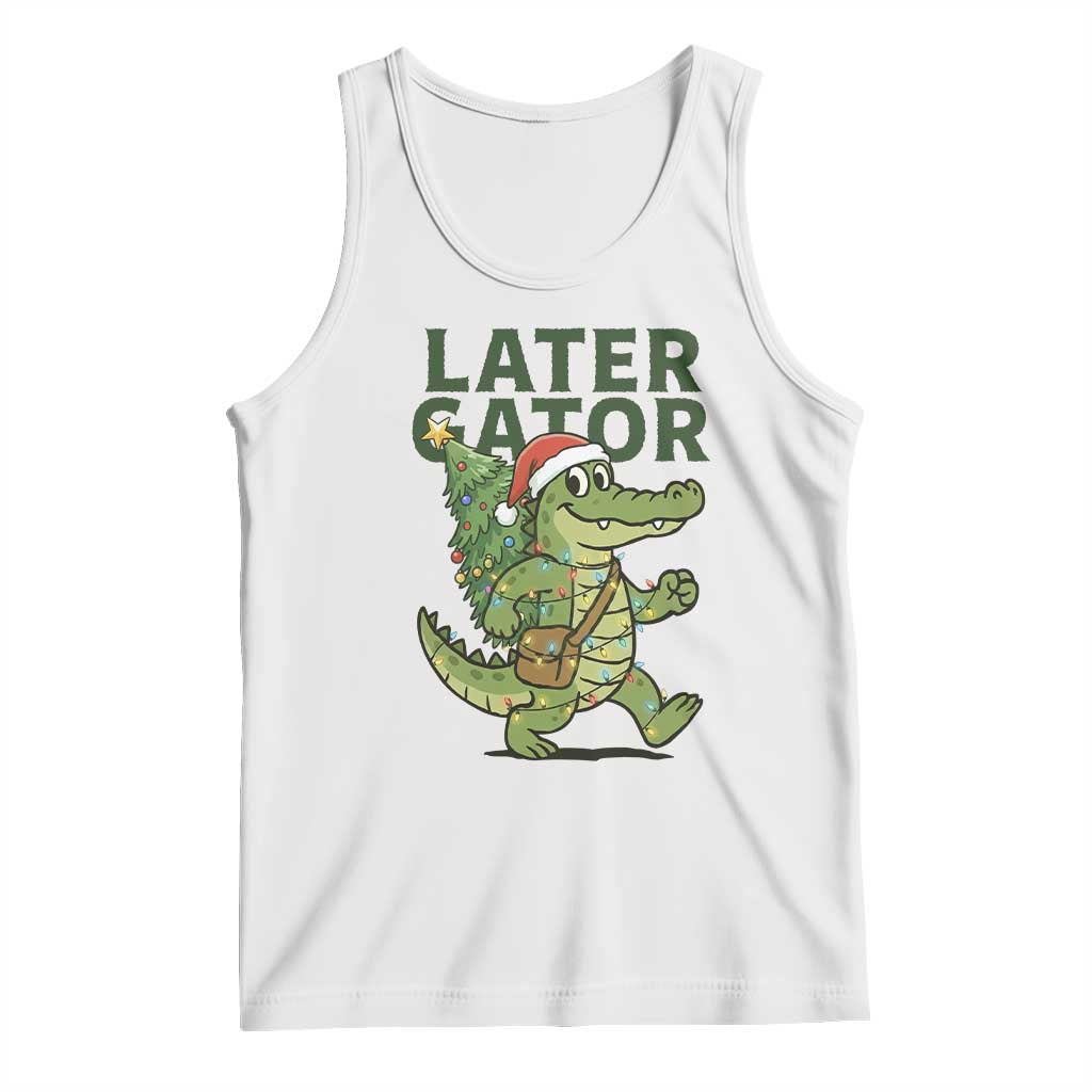 Funny Alligator Christmas Tank Top Lator Gator - Wonder Print Shop