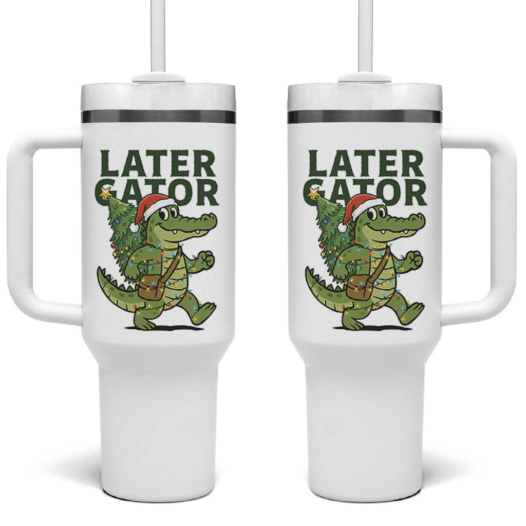 Funny Alligator Christmas Tumbler With Handle Lator Gator - Wonder Print Shop