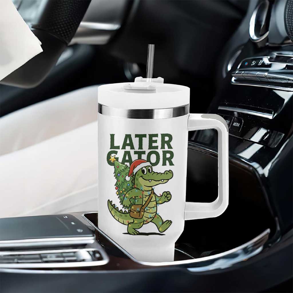 Funny Alligator Christmas Tumbler With Handle Lator Gator - Wonder Print Shop