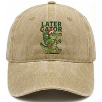 Funny Alligator Christmas Washed Cotton Baseball Cap Lator Gator
