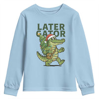 Funny Alligator Christmas Youth Sweatshirt Lator Gator - Wonder Print Shop